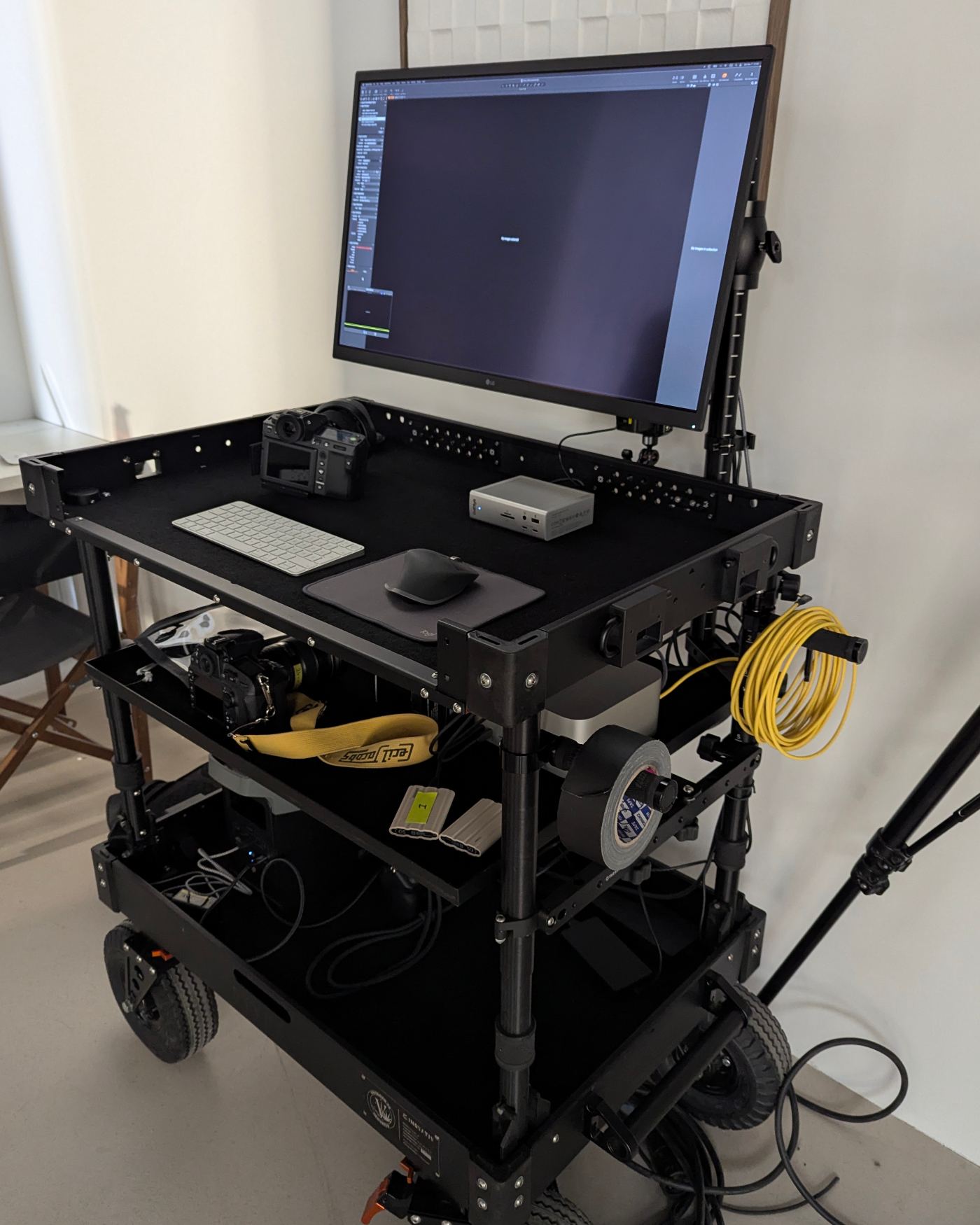 SYVOSH digital technician cart with camera and tethering setup in a studio